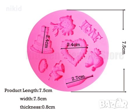  сватба love торта гълъби халка пръстен букет шампанско силиконов молд форма украса торта фондан , снимка 3 - Форми - 15147938