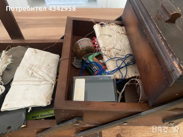 Ретро дървена кутия за шивашки принадлежности 1950г. Германия., снимка 6 - Антикварни и старинни предмети - 51457788