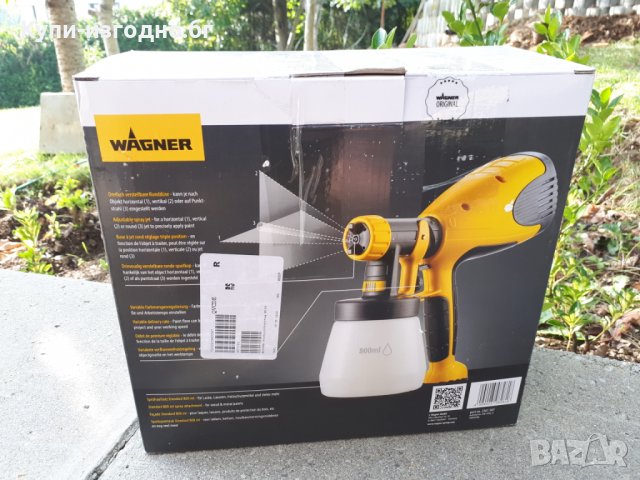 Пистолет за боядисване на метал и дърво - Wagner W100 , 800мл , 280w , Чисто нов , Жълн цвят, снимка 2 - Други инструменти - 30387453