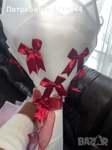 🌹 Предлагам ръчно изработени букети от сатенени рози ✨ Много красиви и елегантни – идеални за подар, снимка 3 - Изработка на бижута и гривни - 53935886