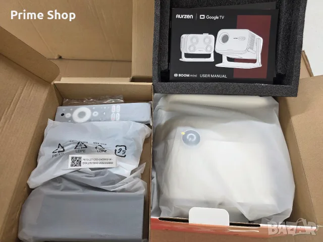 Смарт проектор Aurzen Boom Mini, Google TV, 1080P, 4K, 500 ANSI, WiFi, Bluetooth, снимка 10 - Плейъри, домашно кино, прожектори - 56077642