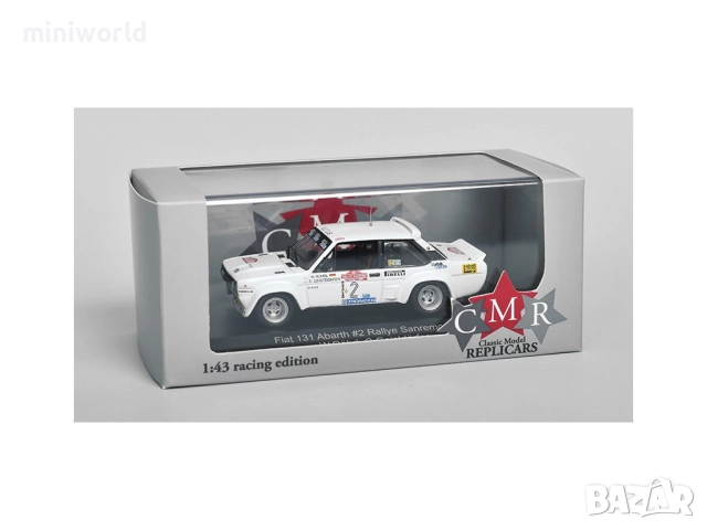 Fiat 131 Abarth n.2 Rallye Sanremo 1980 Rohrl/Geistdorfer - мащаб 1:43 на CMR нов в PVC кейс, снимка 3 - Колекции - 52307150