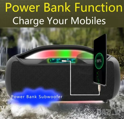 120W SODLK T300 Subwoofer Bluetooth Speakers Wireless TWS Interconection NFC HIFI 6D Stereo Surround, снимка 13 - Тонколони - 48251559