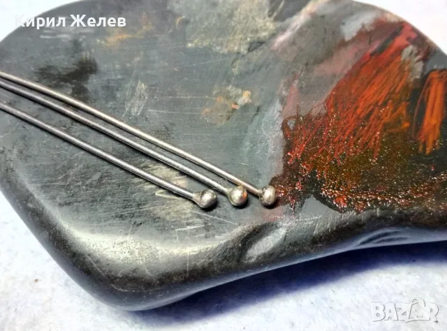 СТАРА РЕТРО АРТ СРЕБЪРНА ОБЕЦА ОКСИДИРАНО СРЕБРО ВИСОКА ПРОБА ФИНА РЪЧНА ИЗРАБОТКА 37756, снимка 5 - Антикварни и старинни предмети - 49704322