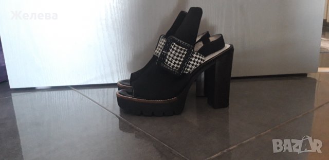Дамски обувки, естествен велур, висок, дебел ток, снимка 9 - Дамски обувки на ток - 38044302