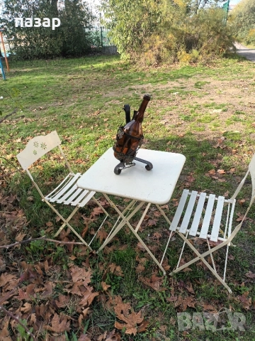 Маса с два стола метален комплект сгъваем, снимка 8 - Други стоки за дома - 52243360