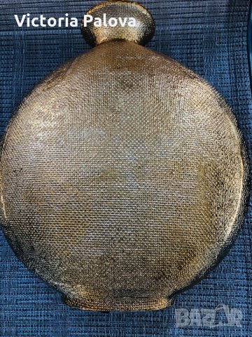 “Златна”плетена ваза,Холандия, снимка 3 - Вази - 30478670