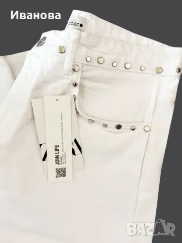 ZARA Дънки в бял цвят, снимка 3 - Дънки - 48166572