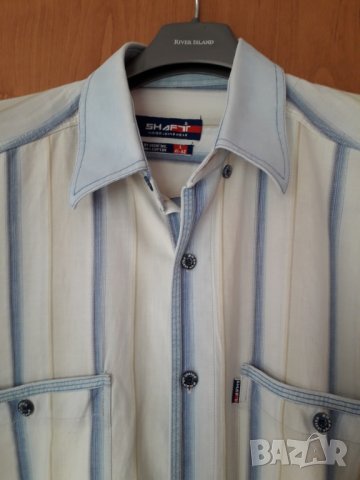 Мъжка риза къс ръкав спортно елегантна 100 % памук L-XL, снимка 3 - Ризи - 29155230