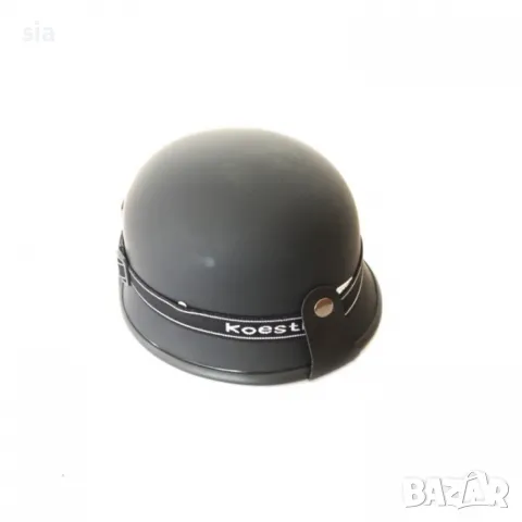 Каска за скутер, Ретро каска с очила, тип немска, черен мат, снимка 2 - Аксесоари и консумативи - 32177511
