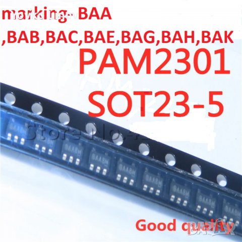 PAM2301CAABADJ - marking - BAA ,BAB,BAC,BAE,BAG,BAH,BAK SOT23-5 2 БРОЯ