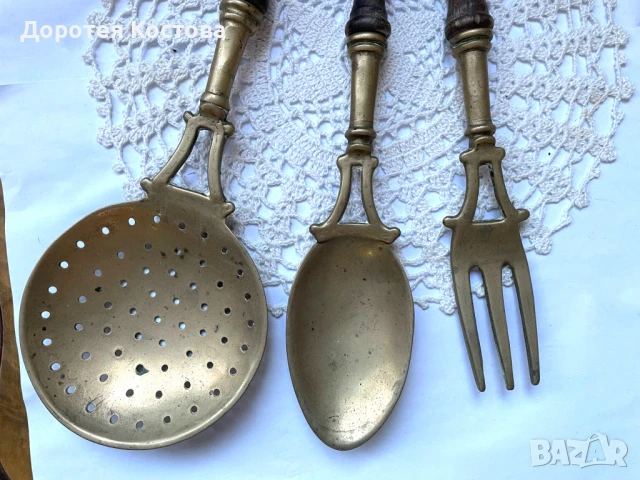 Красиви месингови прибори за готвене от Англия , снимка 2 - Антикварни и старинни предмети - 50868399