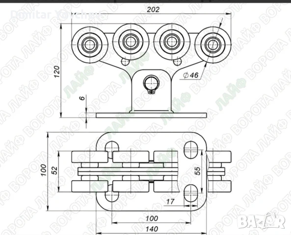 Ролка с 8 колела за врата до 500кг, снимка 8 - Други машини и части - 54005794