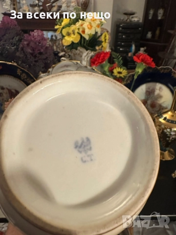 C. Tielsch and Company (C.T.) cobalt mark, Waldenburg – Altwasser, Germany (Poland). 1870 Код P1729, снимка 15 - Вази - 52970127