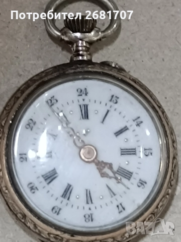 сребърен джобен часовник , снимка 2 - Джобни - 52047989