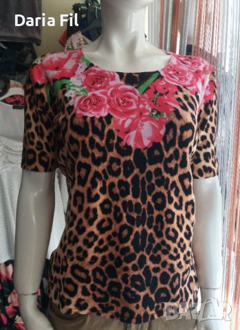 ИЗКЛЮЧИТЕЛНО КРАСИВА блуза в леопардов принт с червени рози
