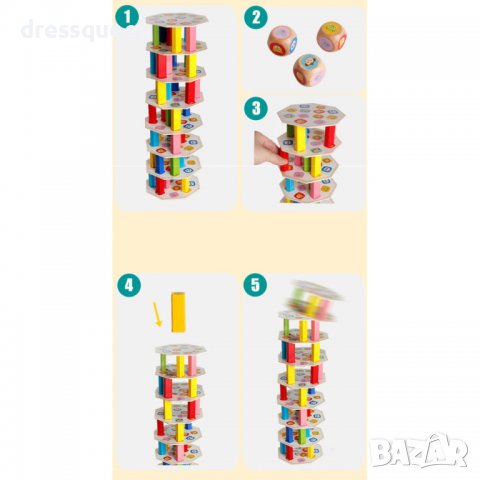 3619 Дженга с животни и зарчета за деца, снимка 4 - Други - 37485196