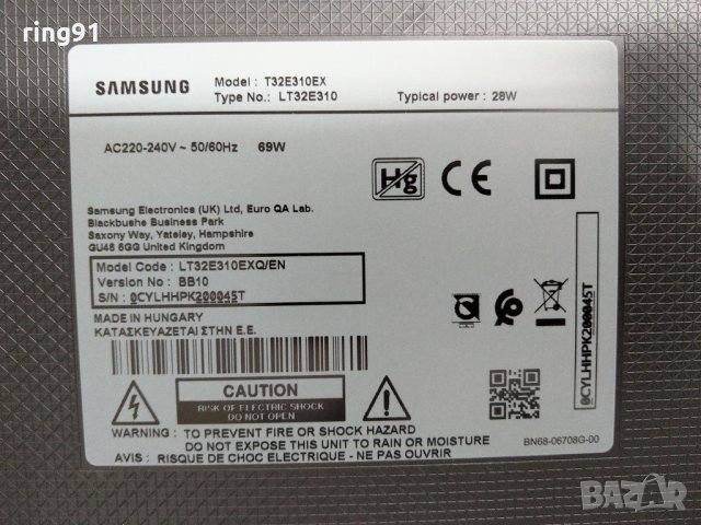 T-Con - HV320FHB-N10/HV480FH2-600 ( 47-6021043 ) TV Samsung T32E310EX, снимка 4 - Части и Платки - 29521074