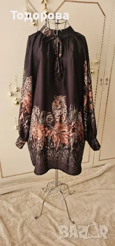 Сатенена Туника с животински принт , снимка 1