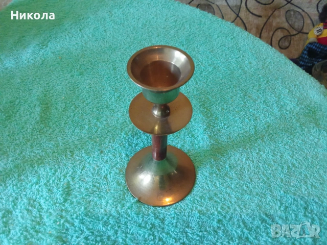 Лот от 3 винтидж свещника, снимка 3 - Антикварни и старинни предмети - 53936906