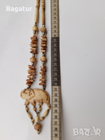 Гердан кост,слон,висулка,фигурка, снимка 2 - Колиета, медальони, синджири - 44623145