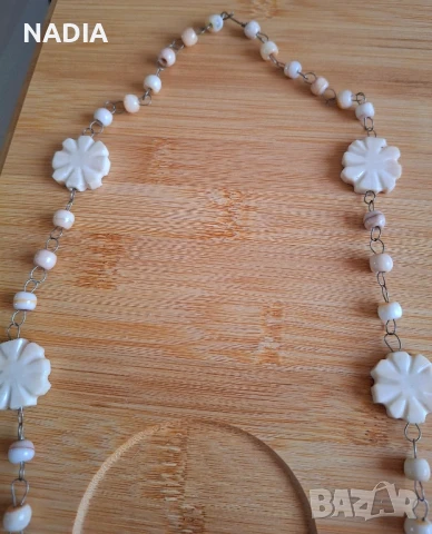 Колие от слонова кост и мъниста, снимка 3 - Колиета, медальони, синджири - 51312233