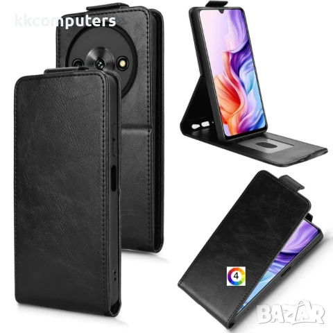 ZTE Blade A76 5 Flip3 Кожен Калъф и Скрийн Протектор, снимка 3 - Калъфи, кейсове - 51199977