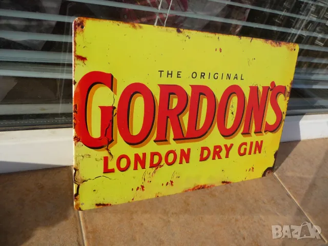 Метална табела Gordon's London dry gin джин тоник бар рок клуб реклама, снимка 2 - Рекламни табели - 49832738