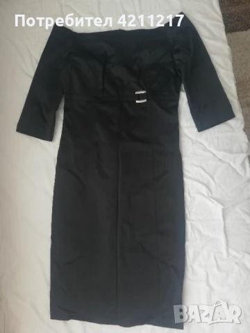 Дамска черна рокля, снимка 2 - Рокли - 50998261