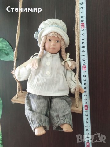 Ретро кукла на люлка - за декорация, снимка 3 - Декорация за дома - 40108305