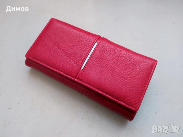 Качествено дамско портмоне естествена кожа портфейл 