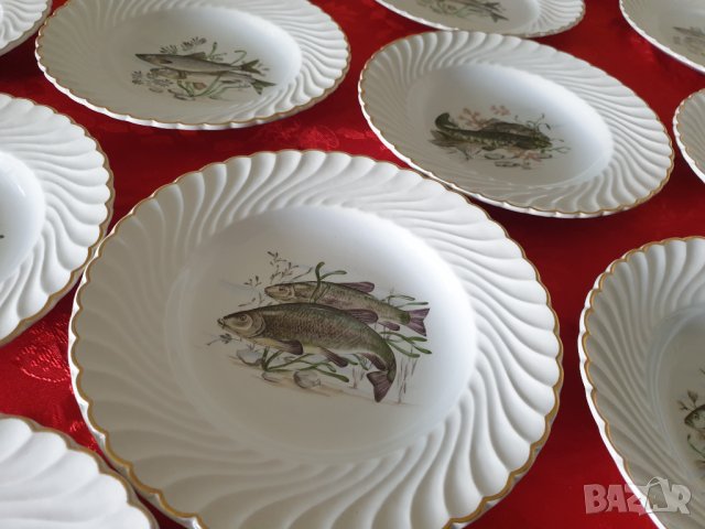 Френски порцеланов рибен сервиз за хранене LUNEVILLE, снимка 7 - Сервизи - 40532058