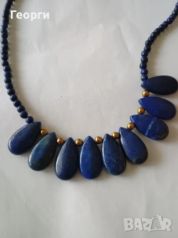 Колие с лапис лазули, снимка 4 - Бижутерийни комплекти - 51026310