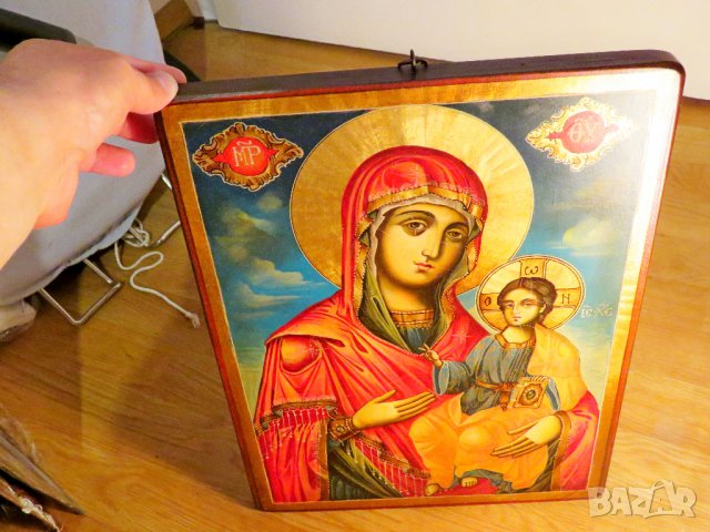 Стара православна икона на Света Богородица с младенеца - за зачатие и раждане на дете, Дева Мария, снимка 7 - Икони - 36906392