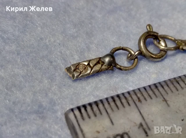 СТАРА СРЕБЪРНА КАРАБИНКА ЗАКОПЧАЛКА За КОЛИЕ ЛАНЕЦ ВЕРИЖКА ГРИВНА СРЕБРО 950 ПРОБА 29153, снимка 2 - Антикварни и старинни предмети - 50510810