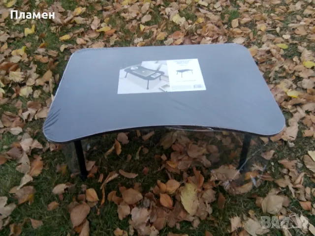 Сгъваема дървена MDF масичка с 4 крачета и дръжка 59 х 39 х 27 см., снимка 3 - Маси - 50037020