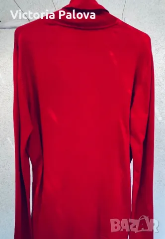 Червено копринено поло JULIETTA, снимка 7 - Блузи с дълъг ръкав и пуловери - 47655964