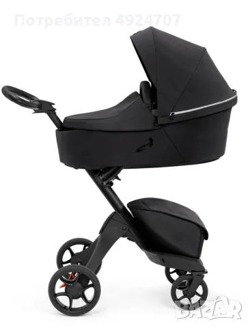 Количка Stokke® Xplory® X + бебешки кош - цвят Rich Black, снимка 9 - Детски колички - 55864982