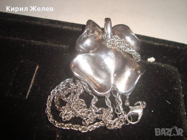 ПРЕКРАСЕН ПОСРЕБРЕН АРТ МЕДАЛЬОН - ЦВЕТЕ с ИСКРЯЩИ КРИСТАЛИ ДЕТЕЛИНА 16654, снимка 5 - Колиета, медальони, синджири - 30711754