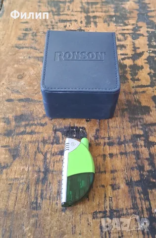 запалка Ронсън Ronson зелена вятъроустойчива в подаръчна кутия, снимка 3 - Запалки - 56245152