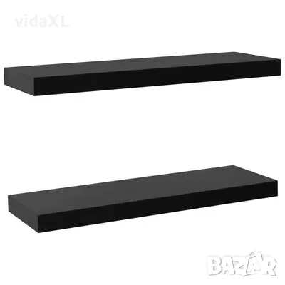 vidaXL Окачени стенни рафтове, 2 бр, черни, 60x20x3,8 см(SKU:288201), снимка 1 - Други - 49234715