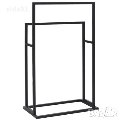 vidaXL Свободностояща поставка за кърпи, черна, 48x24x78,5 см, желязо（SKU:336127）, снимка 4 - Други - 49002680