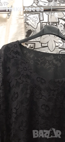 Макси Блуза от Мека Дантела в черно!Размери 60 и 62!, снимка 3 - Блузи с дълъг ръкав и пуловери - 52490694