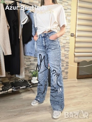 Дънки графити, снимка 4 - Дънки - 51586098