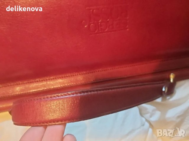SERGIO ROSSI Italy. 100% Кожа Офисна чанта, снимка 8 - Чанти - 47497741