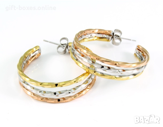 Обеци от стомана, снимка 2 - Обеци - 52332705