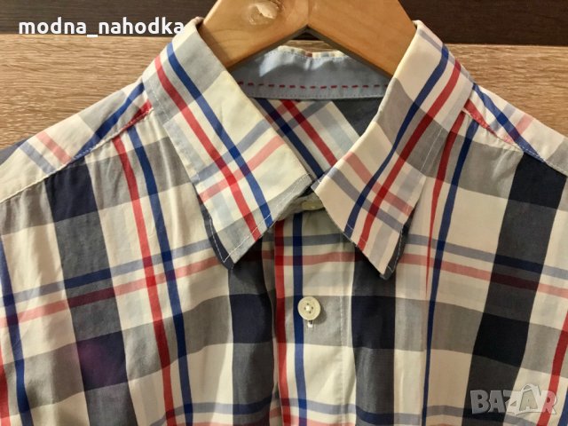 Мъжка карирана риза с къс ръкав, снимка 2 - Ризи - 34957933