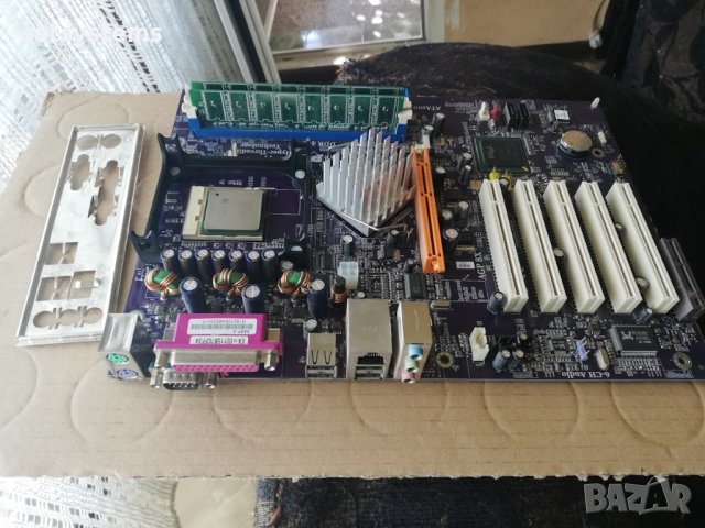 Дънна платка ECS 848P-A REV:2.0A Socket 478 CPU+FAN+RAM, снимка 2 - Дънни платки - 42471556