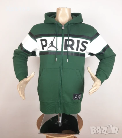 Jordan x PSG Fleece Hoodie - Оригинално мъжко горнище размер S, снимка 2 - Спортни дрехи, екипи - 51253359