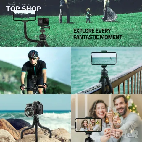 TECELKS ZJ25 2-в-1 многофункционален мини гъвкав статив Трипод Селфи Стик, снимка 7 - Чанти, стативи, аксесоари - 48938422